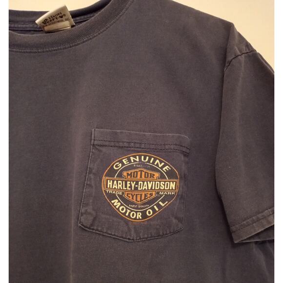 VTG Harley-Davidson Tee York PA Vehicle Operations Flame Graphic Biker USA SZ L - Picture 3 of 9